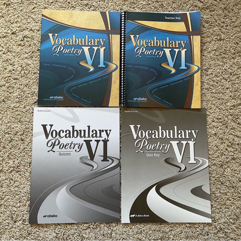 Abeka Language Arts Vocabulary Poetry Fifth Edition Set of Books Homeschool